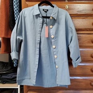 NWT Mien painters button shirt in dusty bl…
